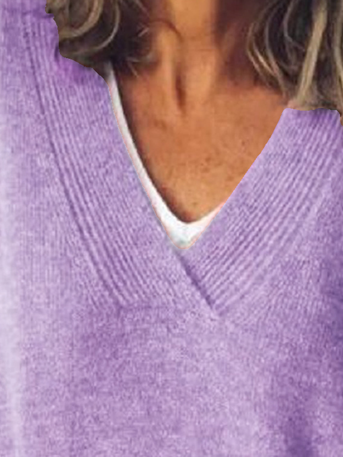 v-neck dropped shoulder sweater