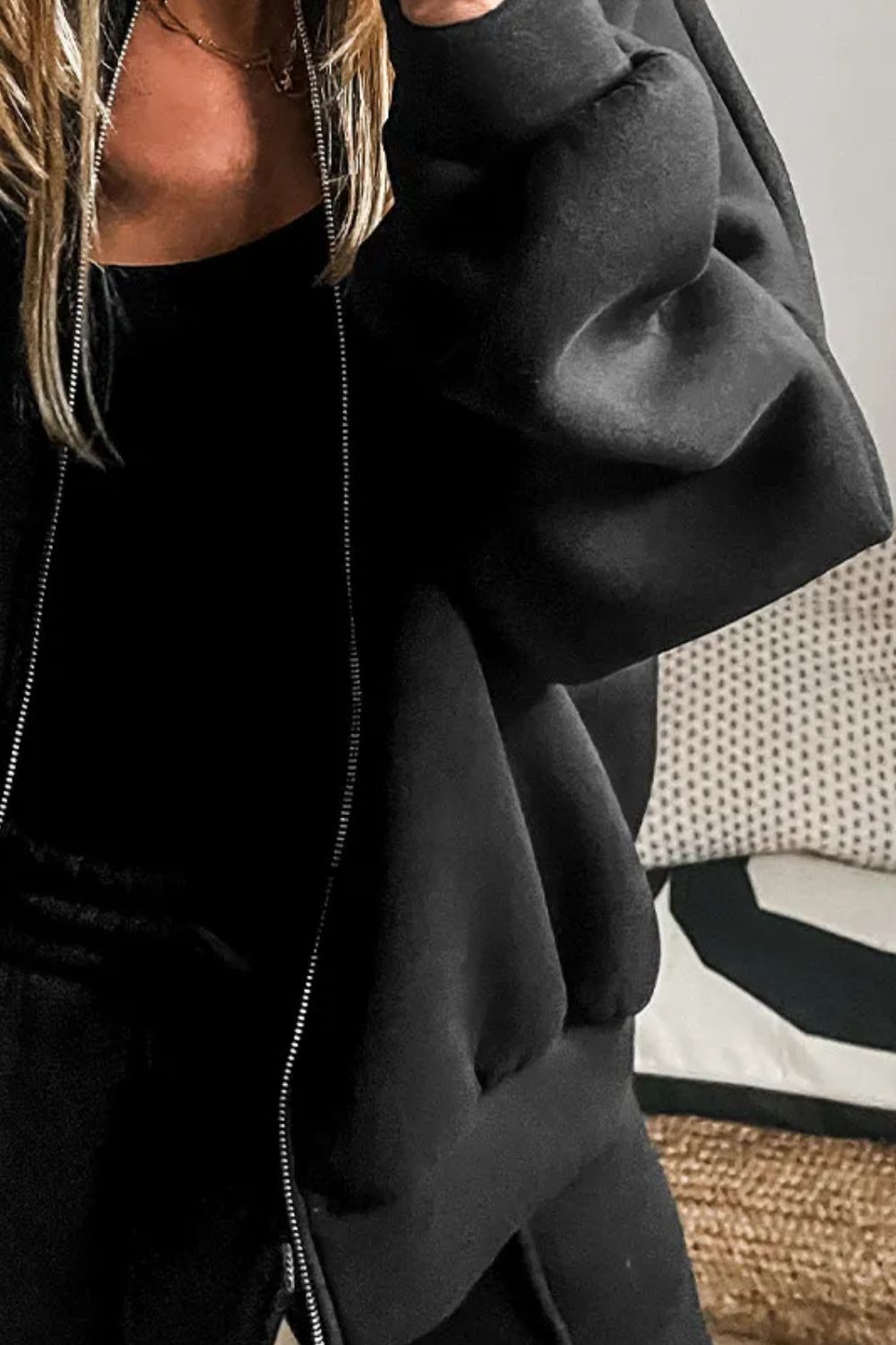 zip up long sleeve top and pants set