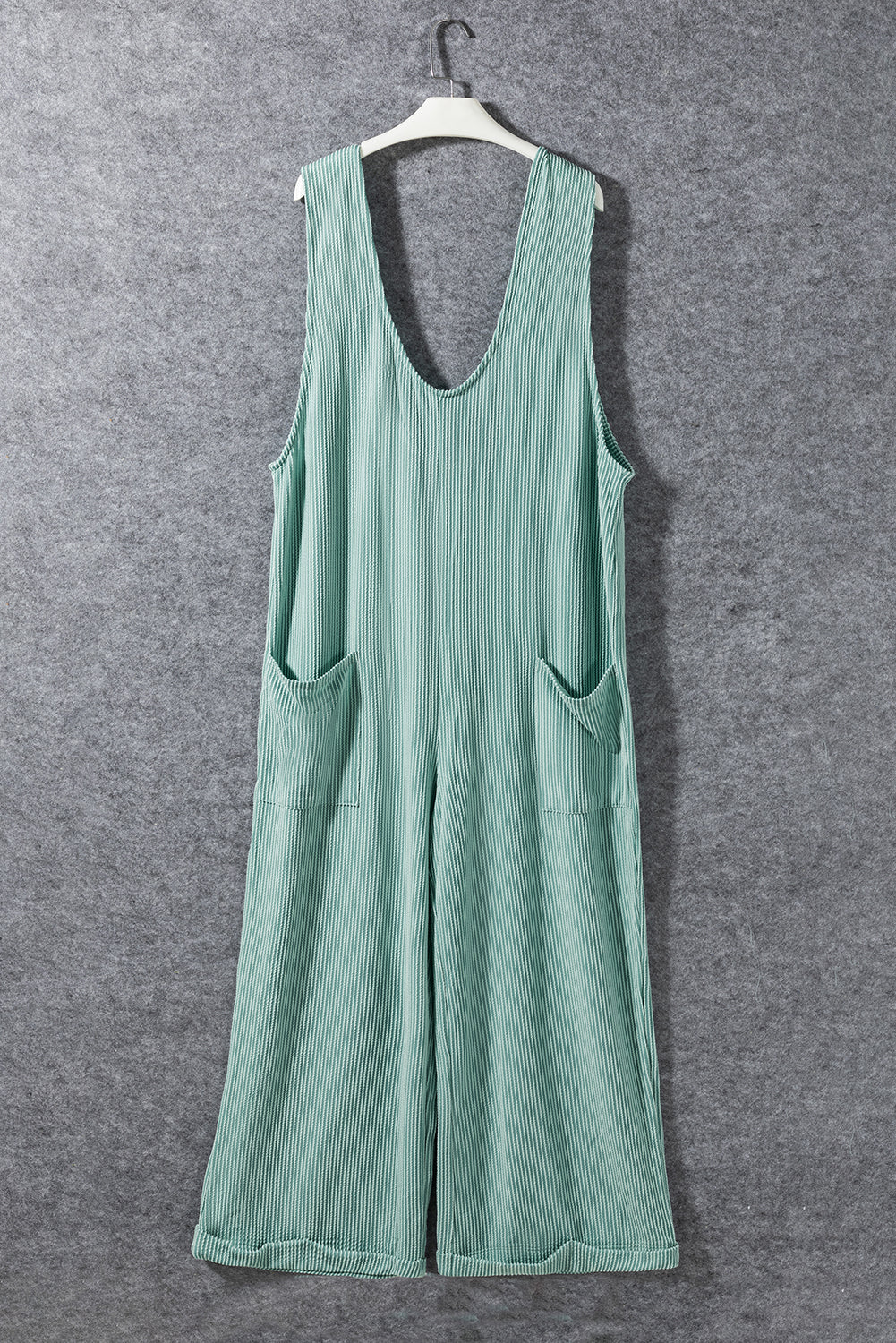 moonlight jade corded tie straps v neck wide leg jumpsuit