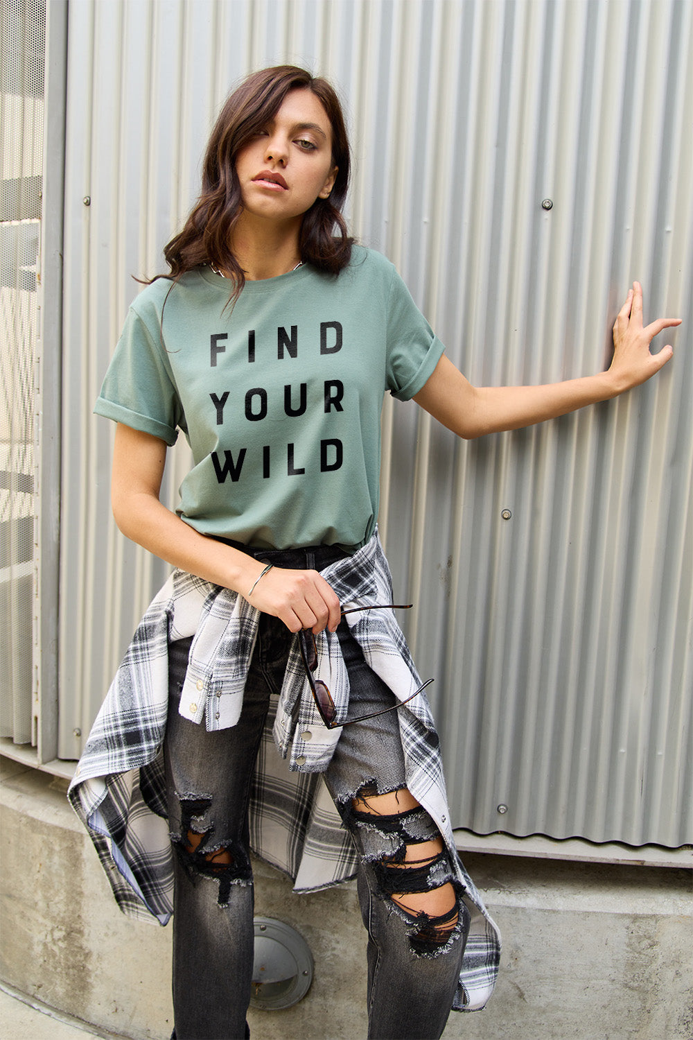 simply love full size find your wild short sleeve t-shirt