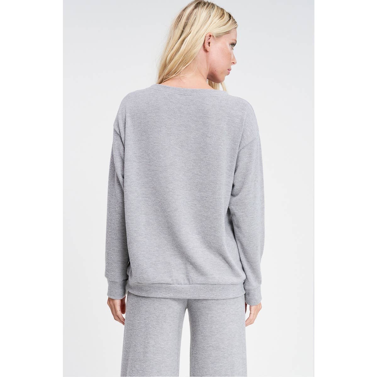colorful bow allover print soft loungewear set