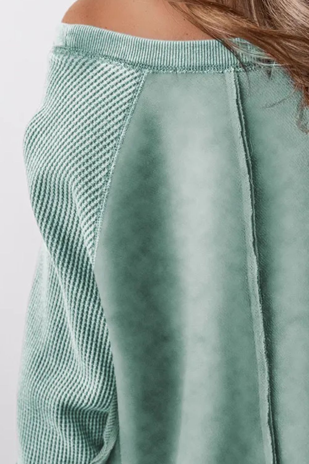 exposed seam long sleeve sweatshirt