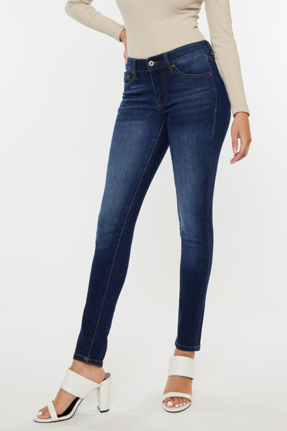 kancan mid rise gradient skinny jeans