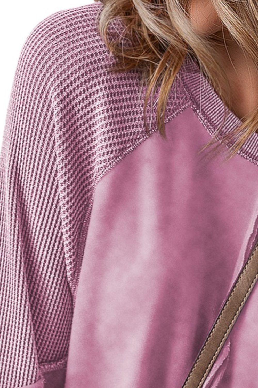 exposed seam long sleeve sweatshirt