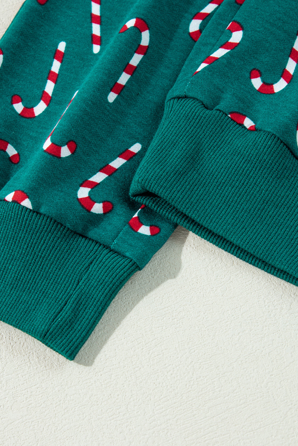 green christmas candy cane printed top and pants lounge set