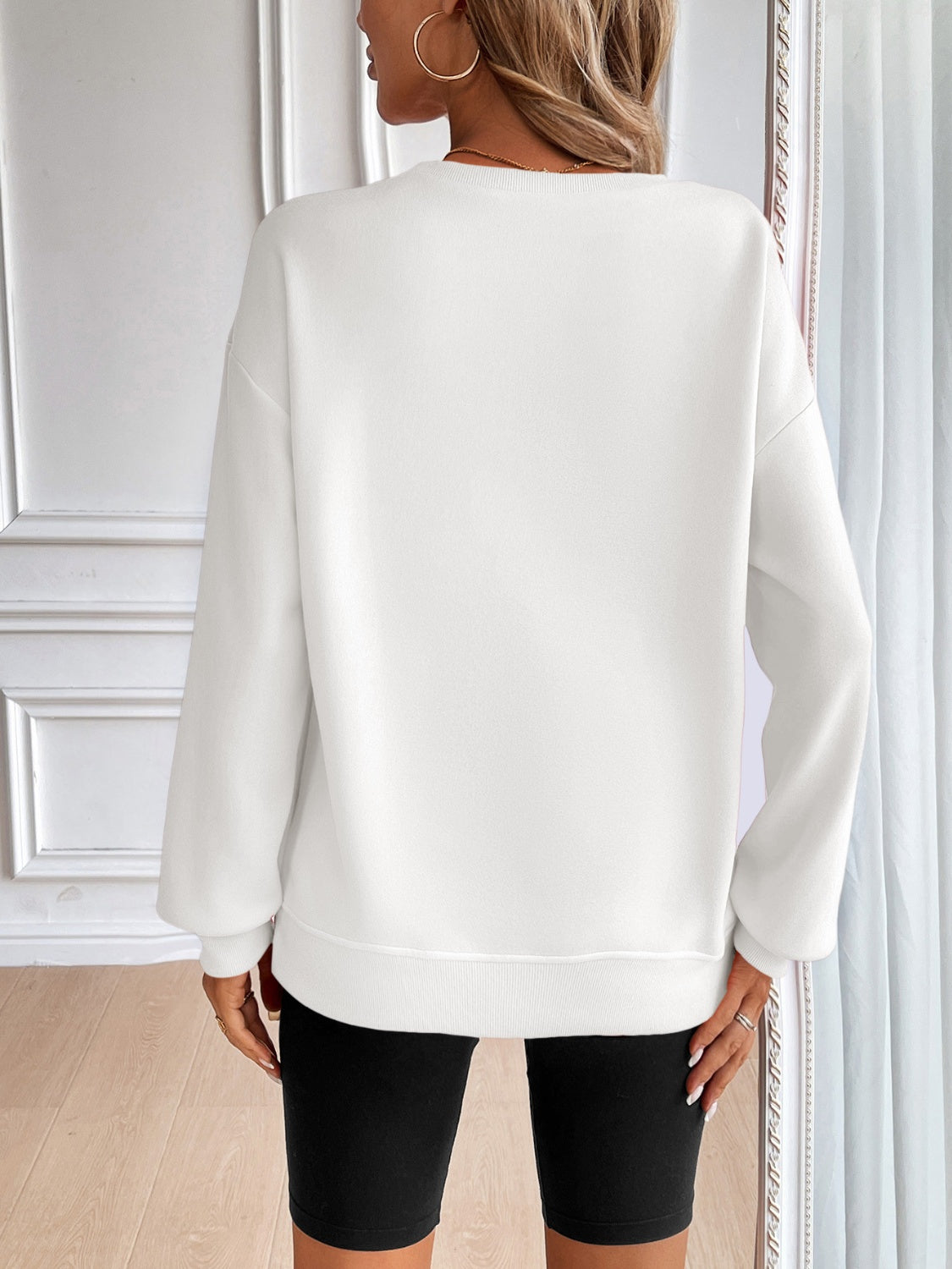 ivy lane round neck long sleeve sweatshirt