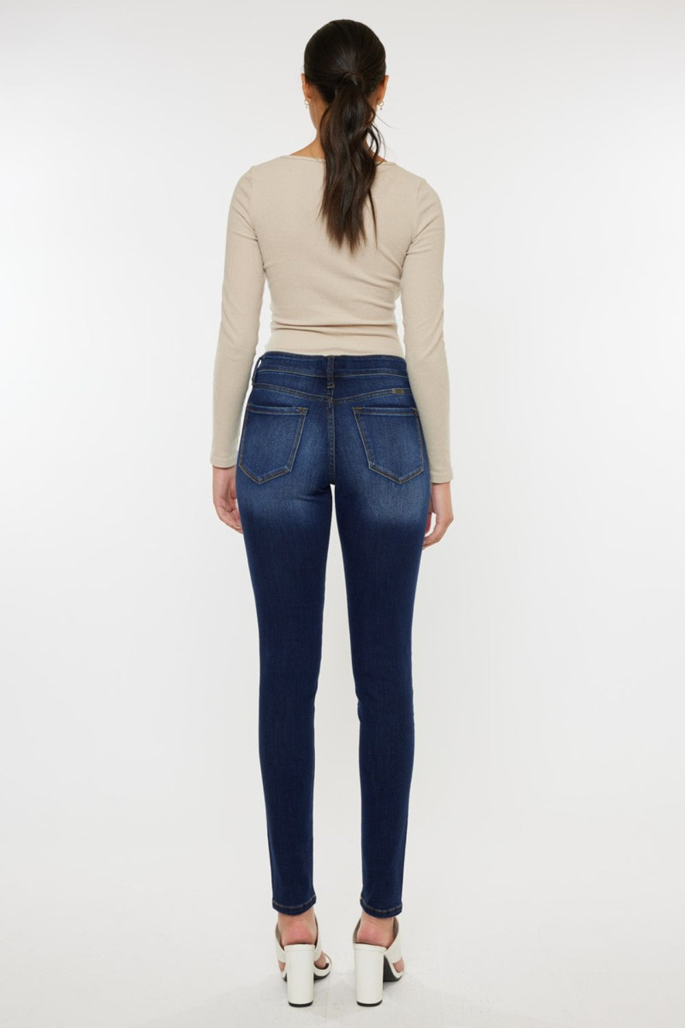 kancan mid rise gradient skinny jeans