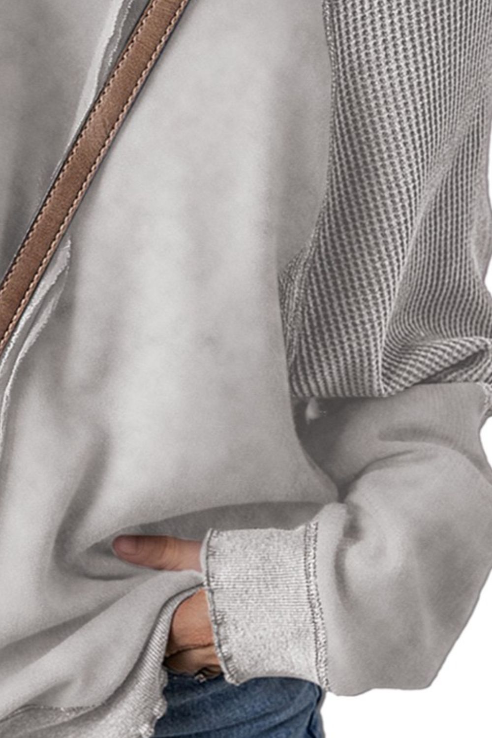 exposed seam long sleeve sweatshirt