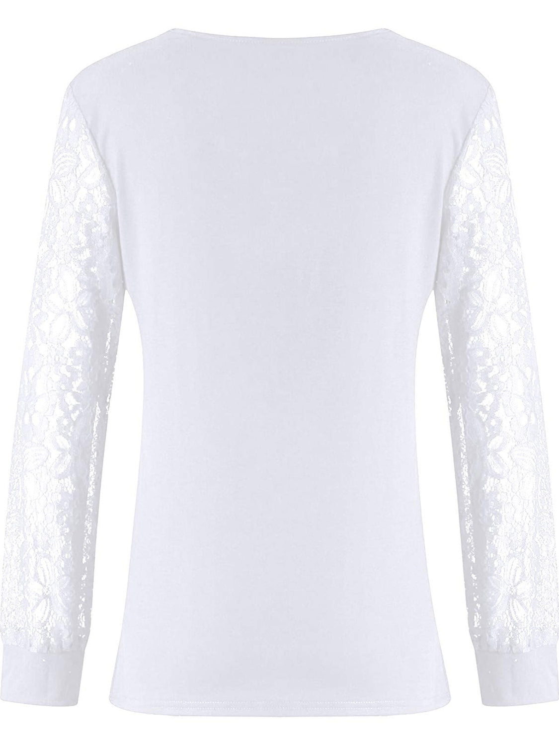 full size lace detail v-neck long sleeve blouse