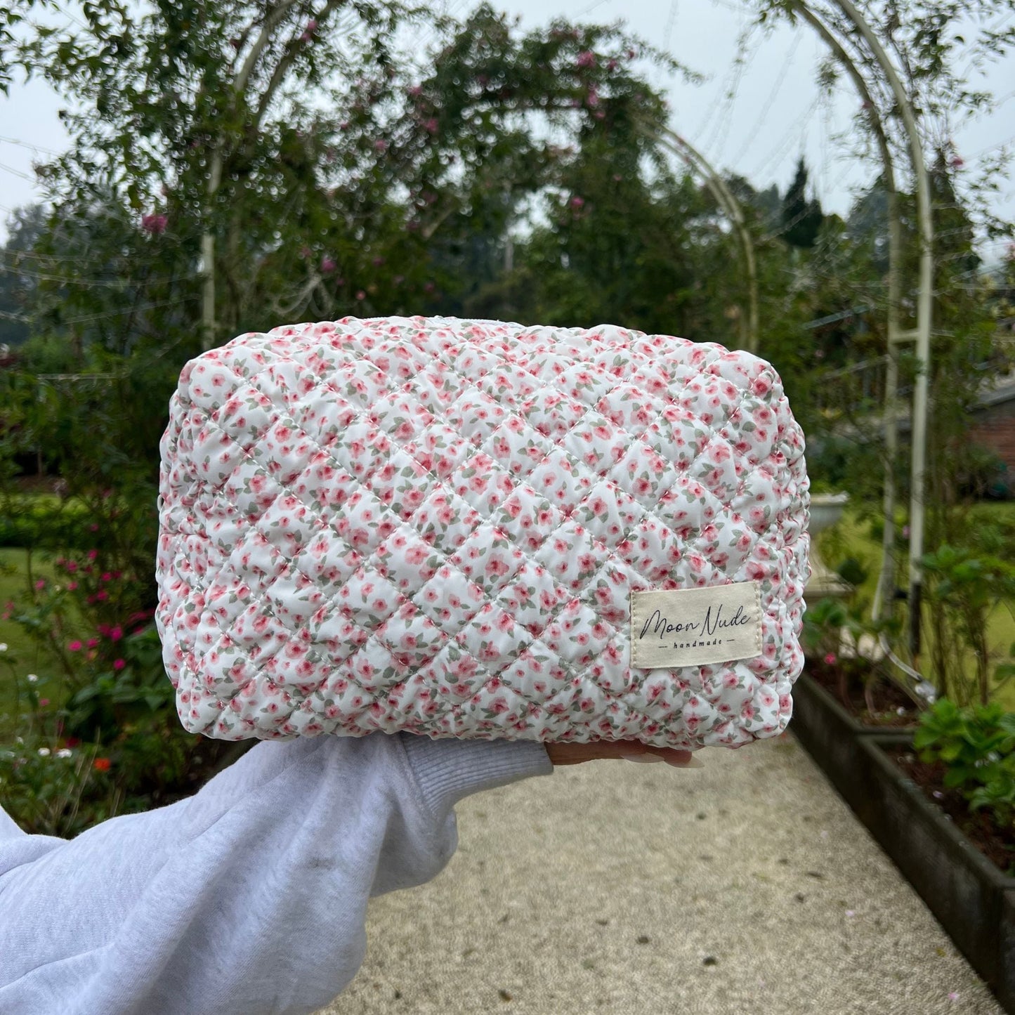 peony large makeup bag