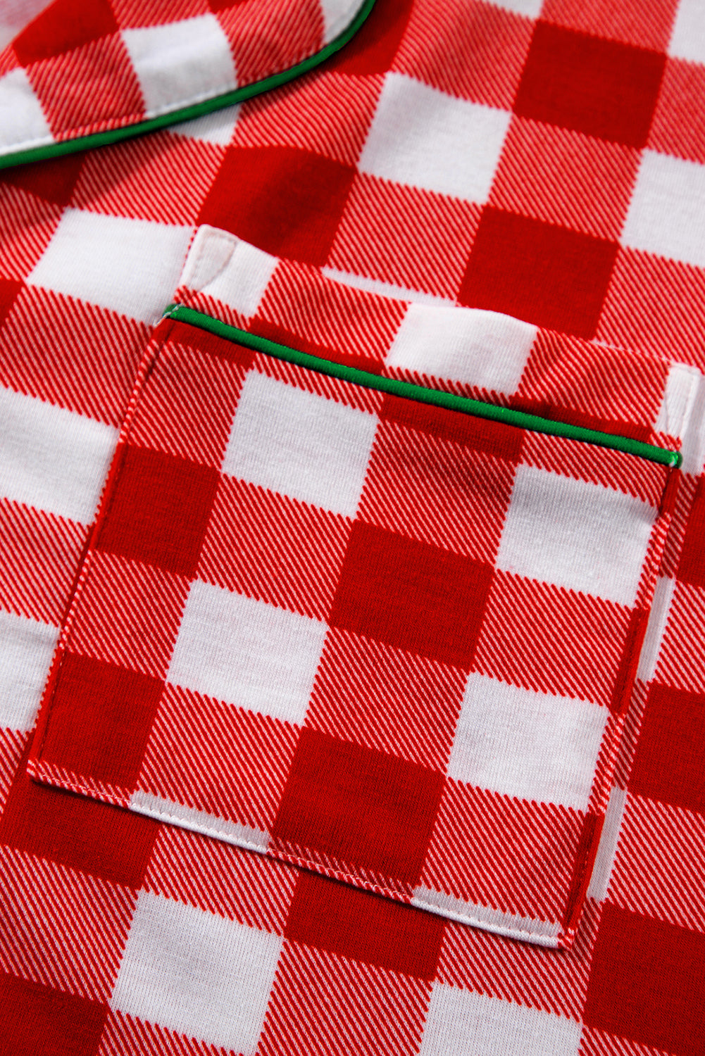 fiery red christmas plaid print shirt and pants pajama set
