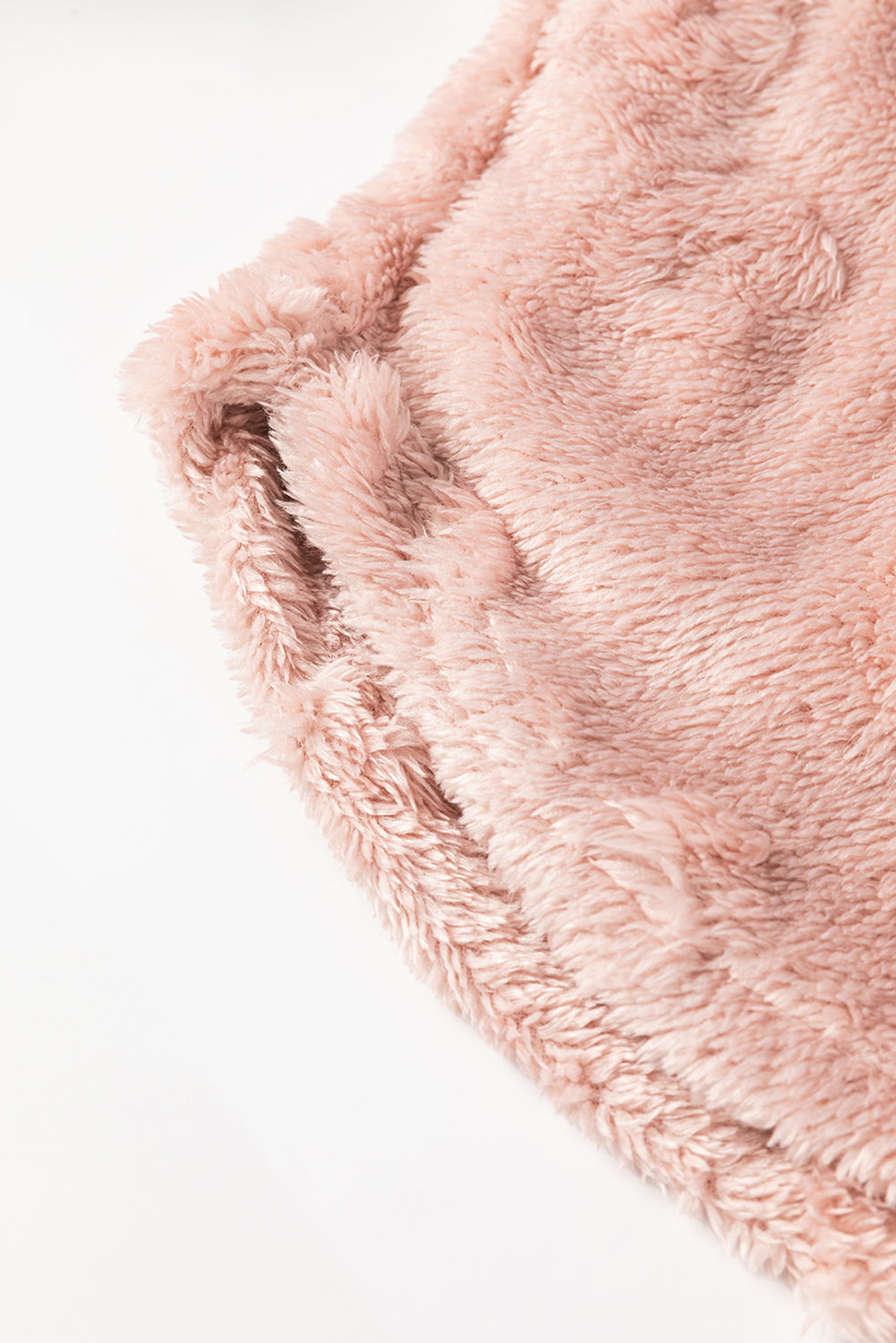 light pink textured leopard fleece loose two piece lounge set