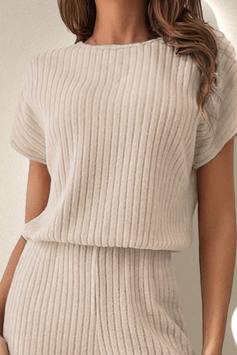 round neck short sleeve jumpsuit