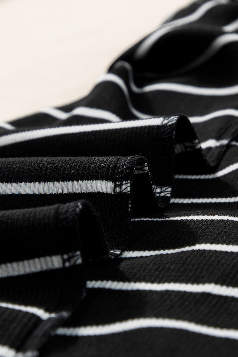 black stripe ribbed knit tank mini dress