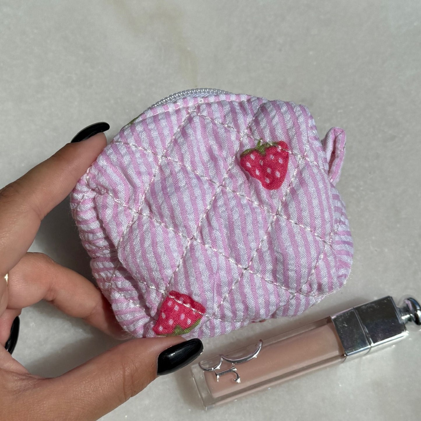 strawberry keychain bag