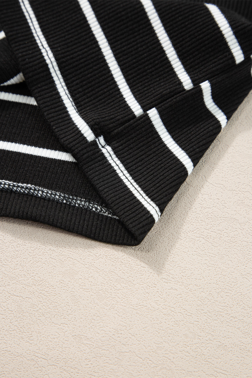 black stripe ribbed knit tank mini dress
