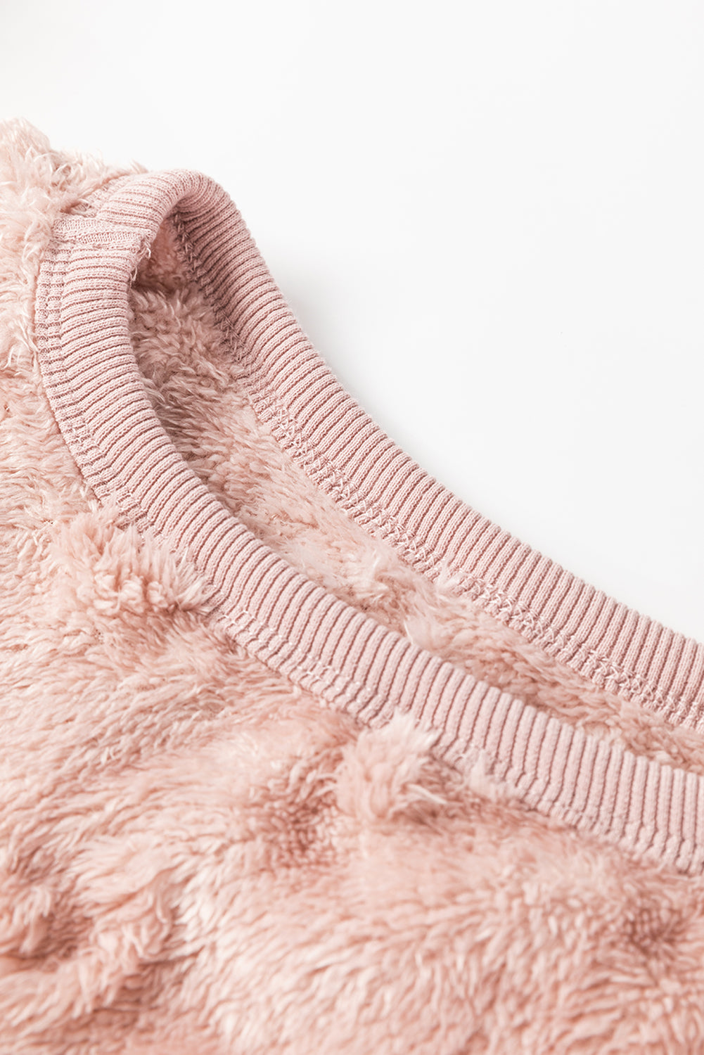 light pink textured leopard fleece loose two piece lounge set