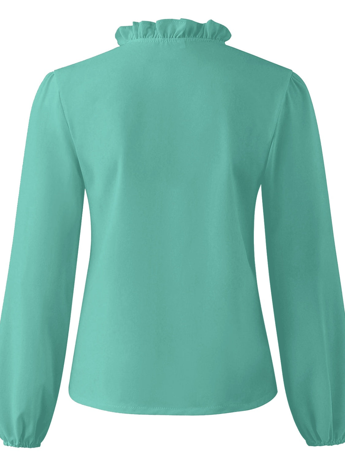 full size ruffled v-neck long sleeve blouse