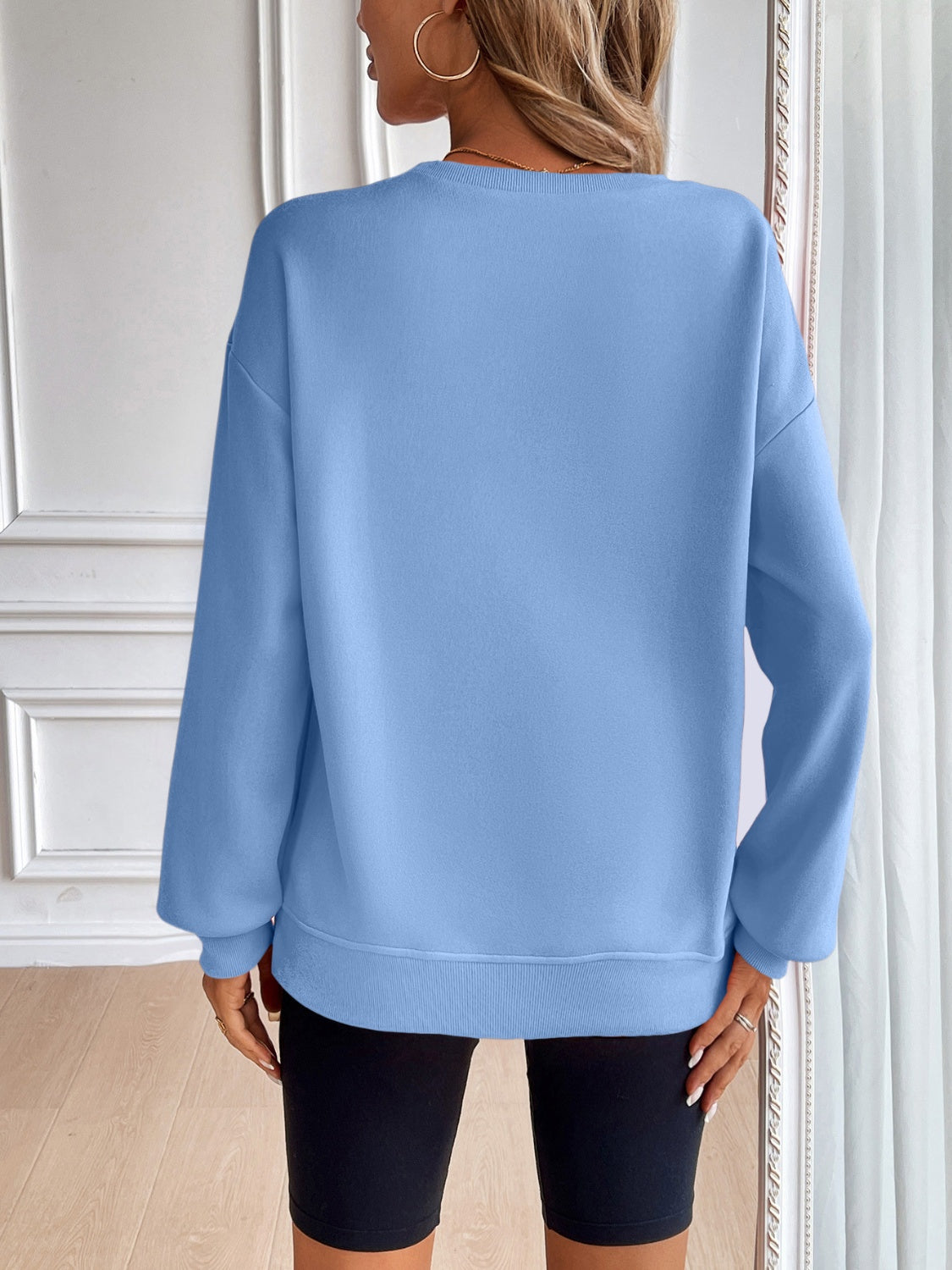 ivy lane round neck long sleeve sweatshirt