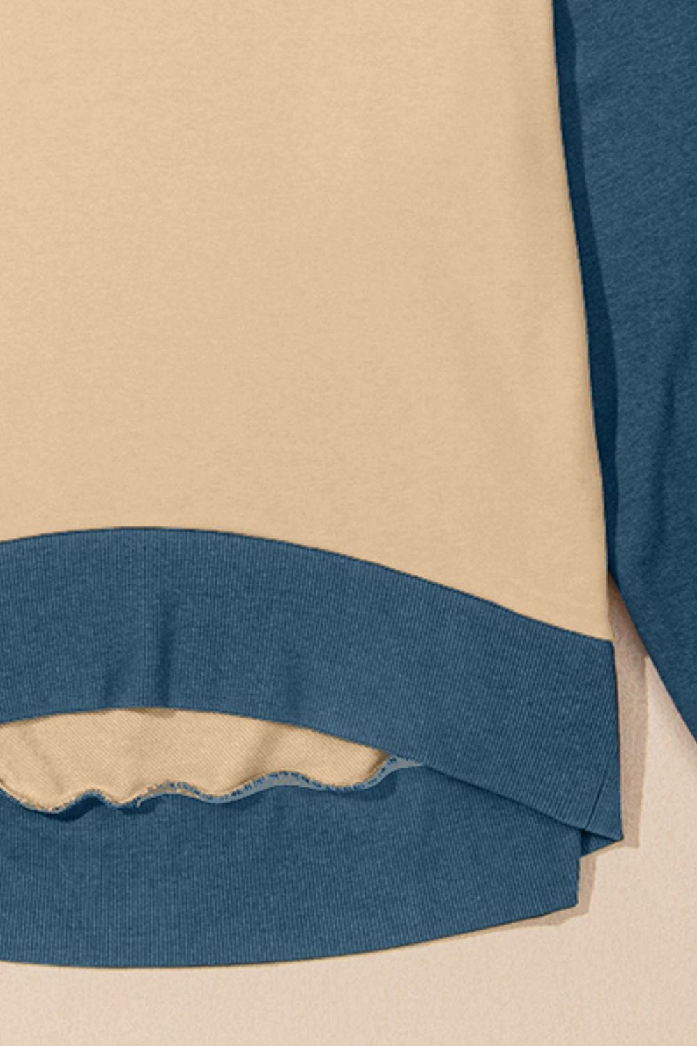 contrast round neck long sleeve sweatshirt
