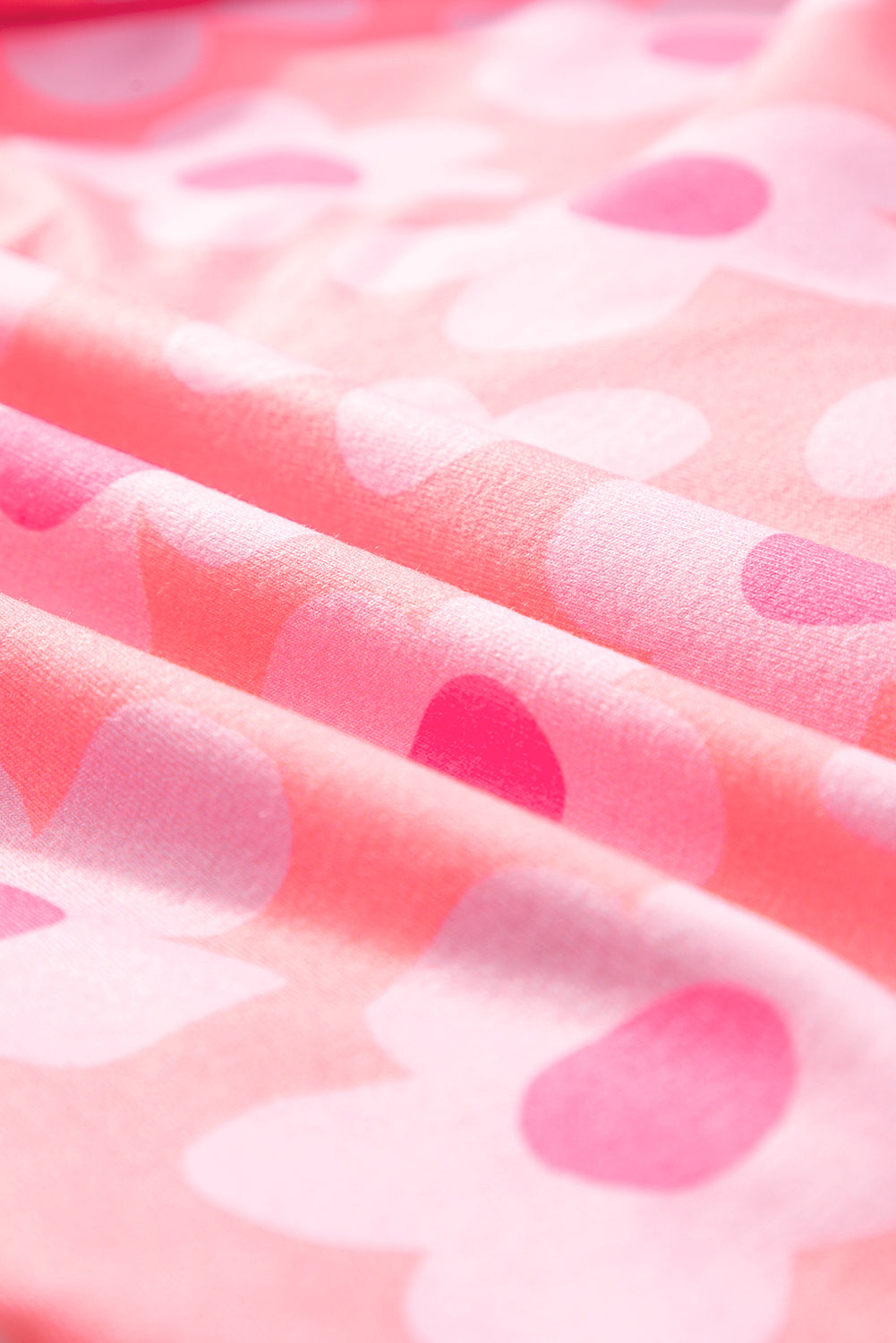 pink flower print short sleeve shirt pajamas set