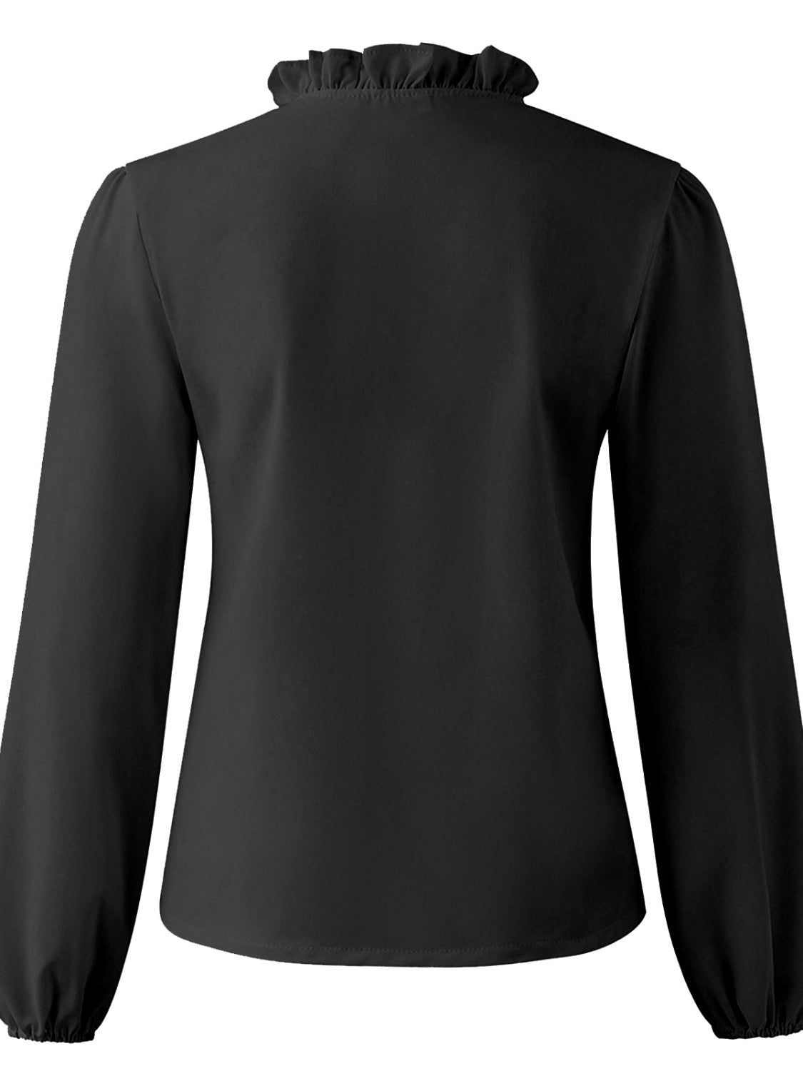 full size ruffled v-neck long sleeve blouse