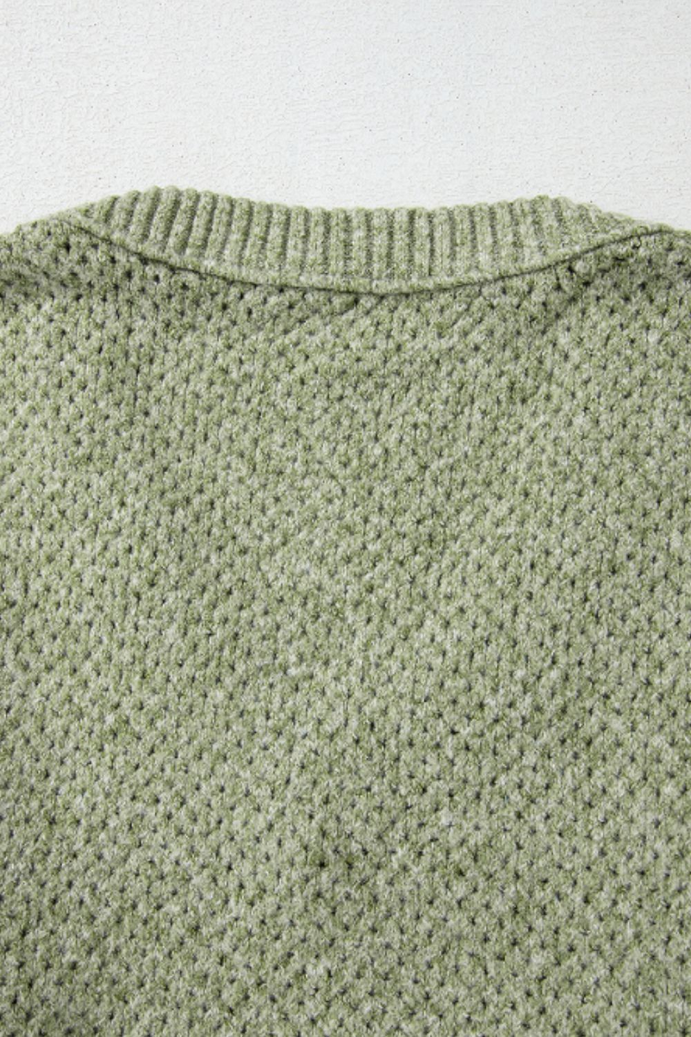 v-neck dropped shoulder long sleeve sweater