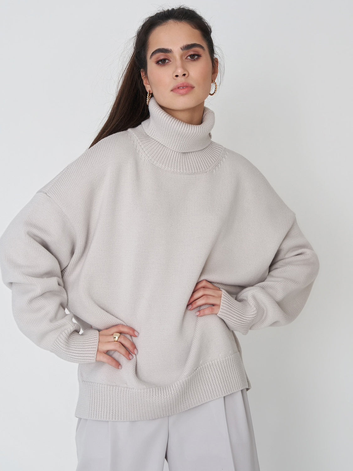turtleneck long sleeve sweater