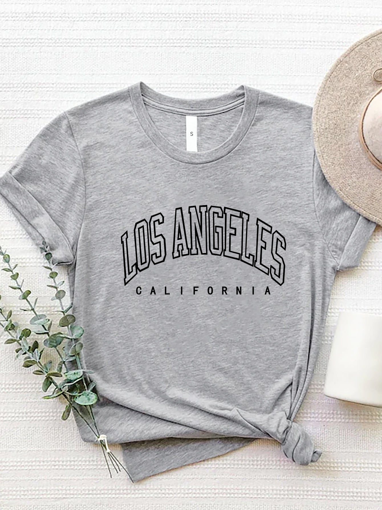 los angeles california round neck t-shirt