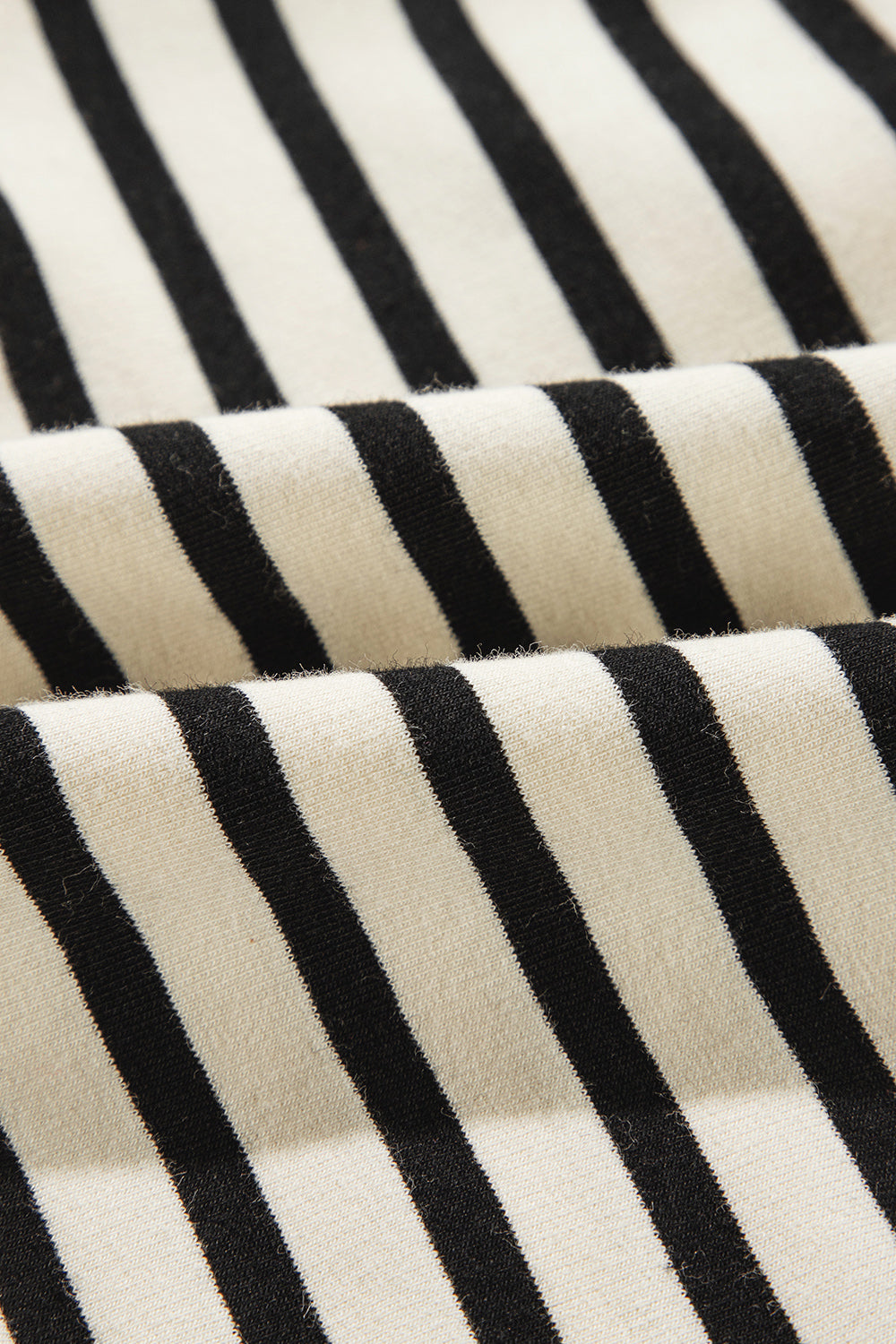 decorative button striped long sleeve sweatshirt