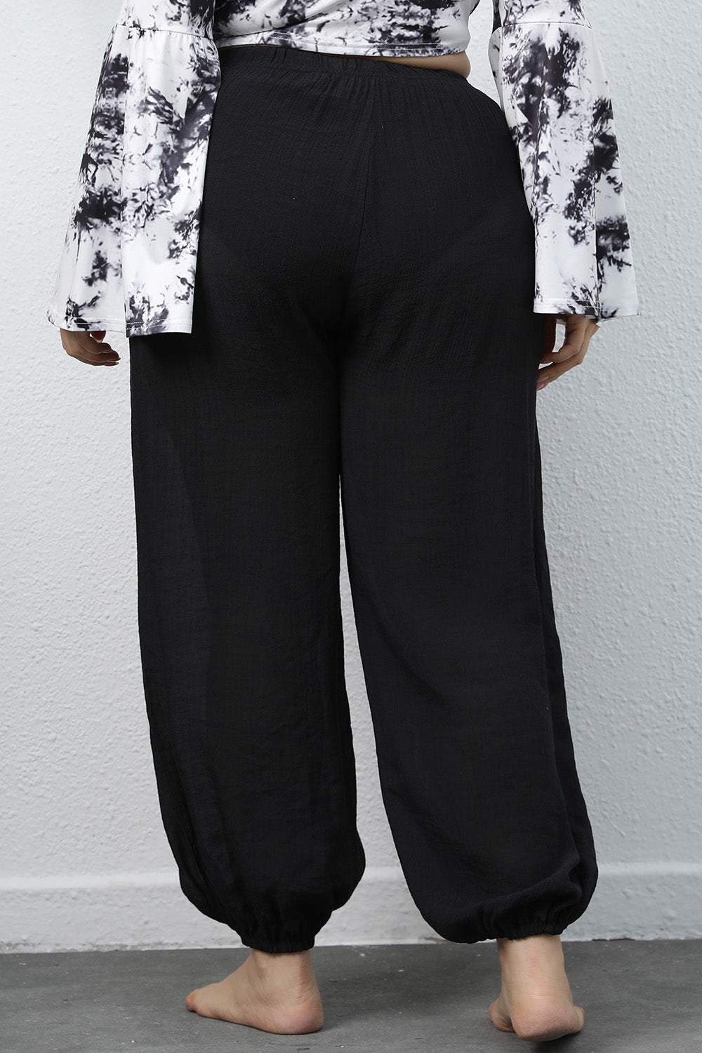 plus size drawstring jogger pants