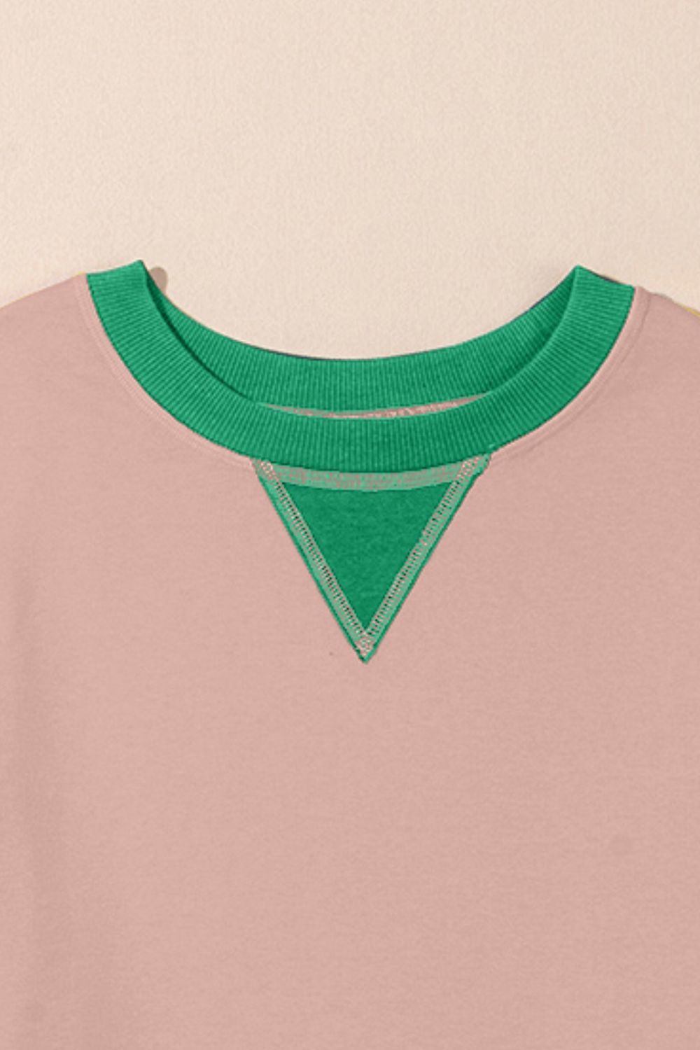 contrast round neck long sleeve sweatshirt
