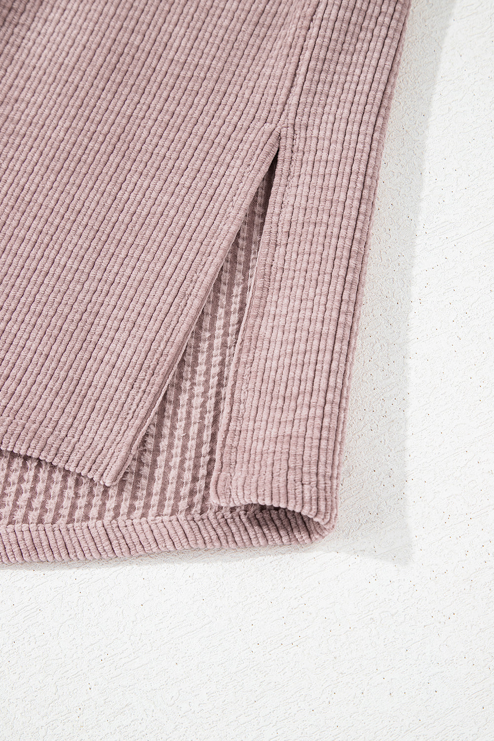 light pink corduroy flap pocket button up shacket