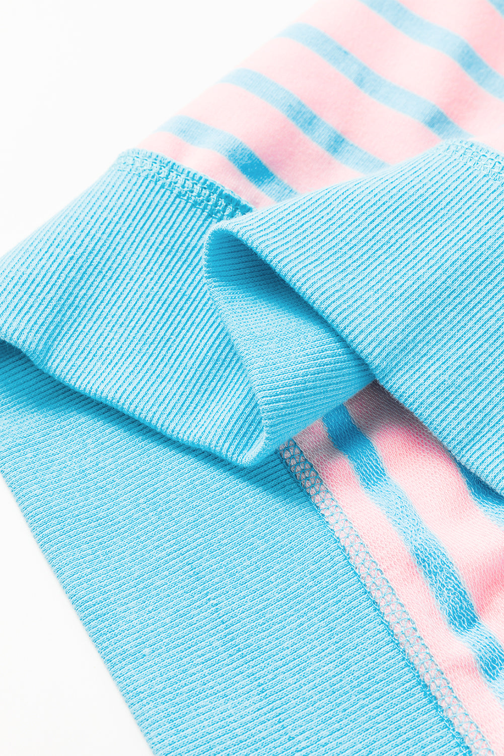 pink stripe oversized contrast trim exposed seam high low t shirt