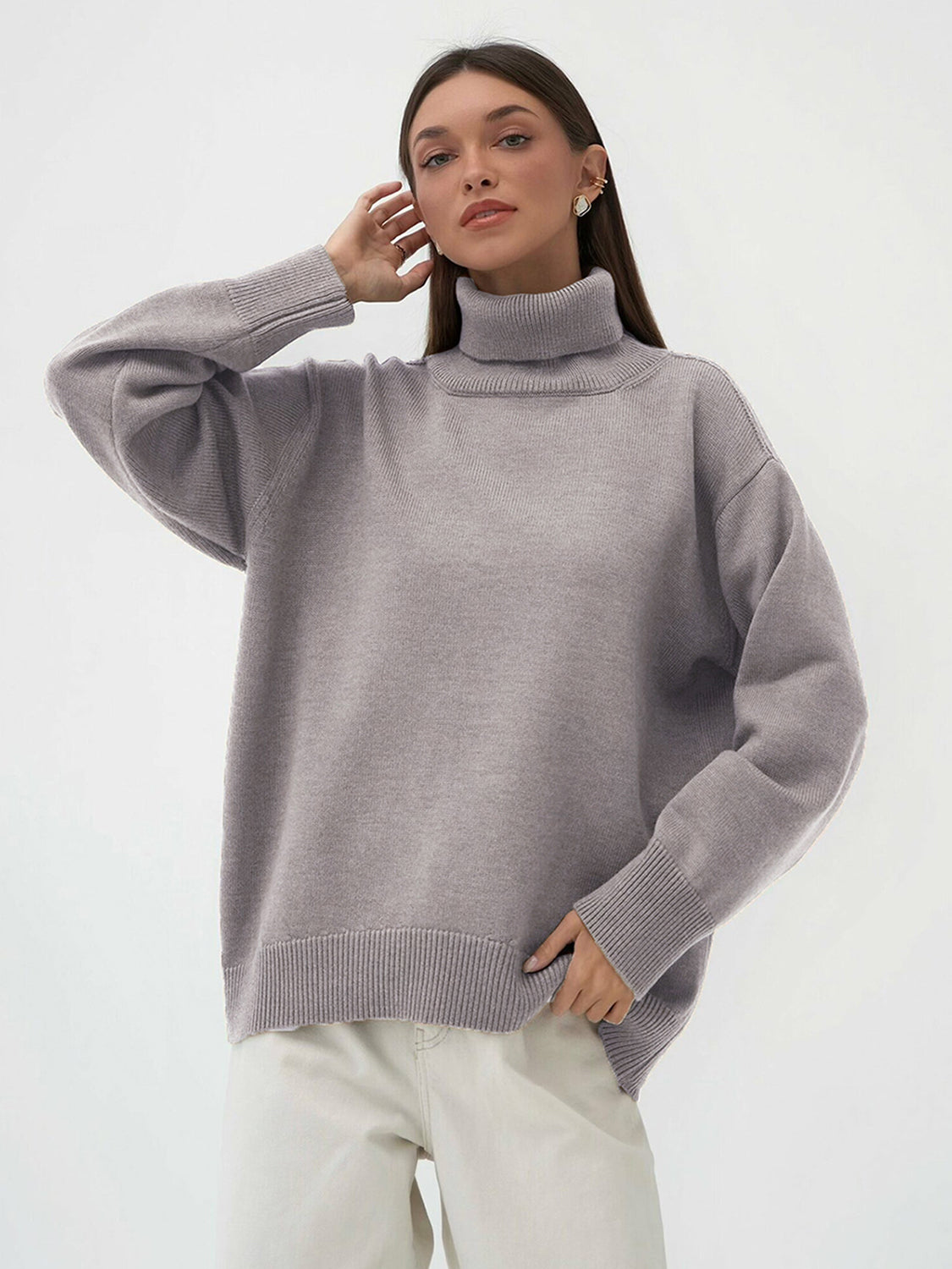 turtleneck long sleeve sweater