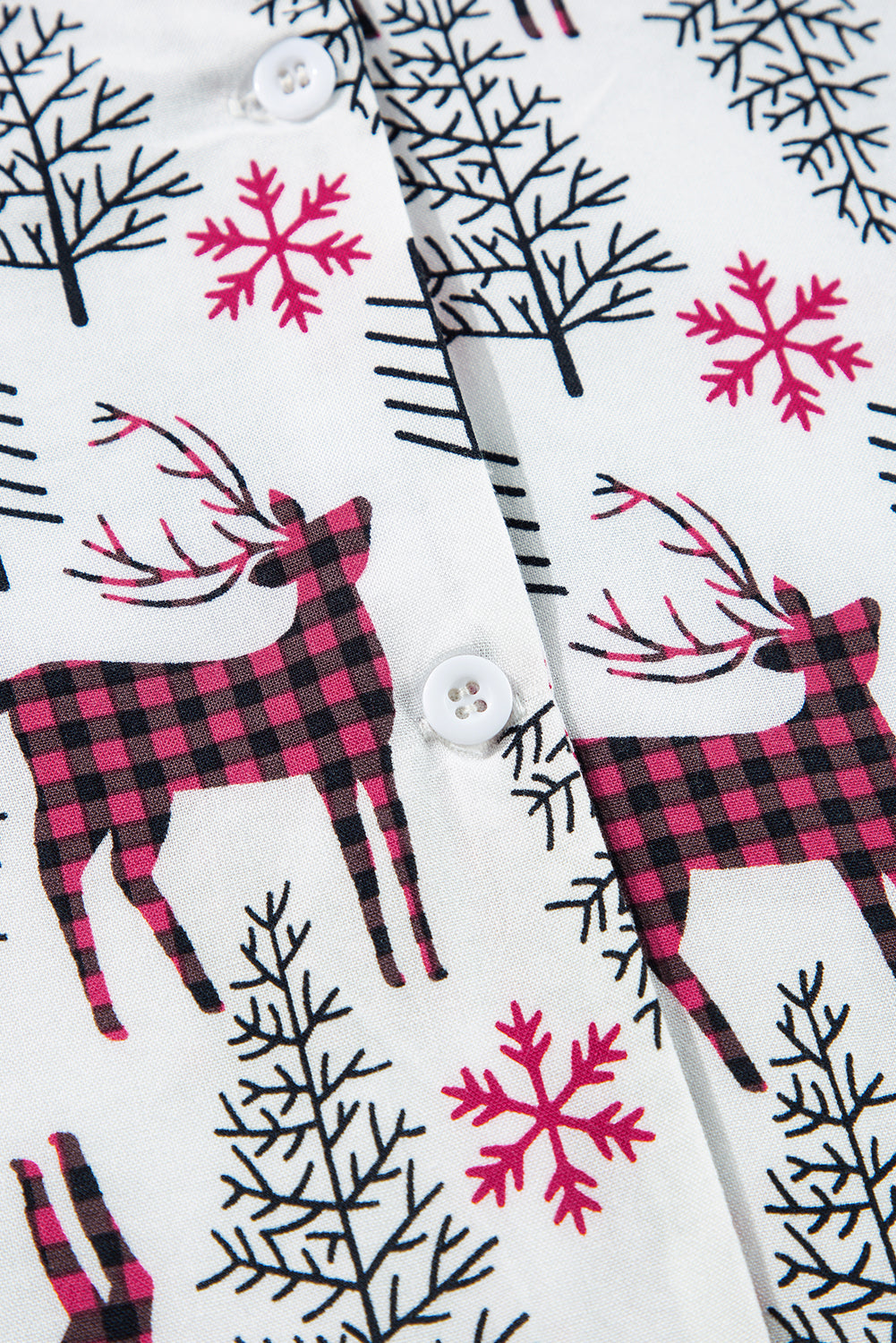 white christmas printed shirt and pants pajama set