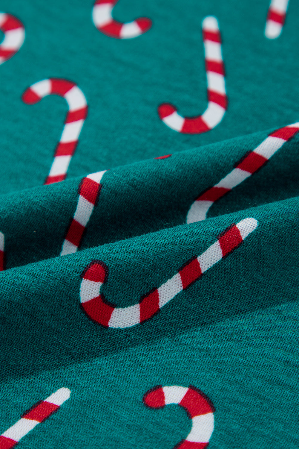 green christmas candy cane printed top and pants lounge set