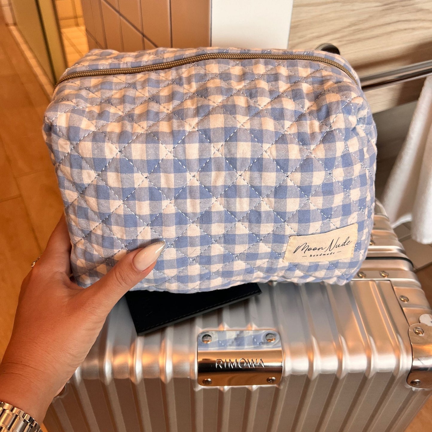 azure large makeup bag