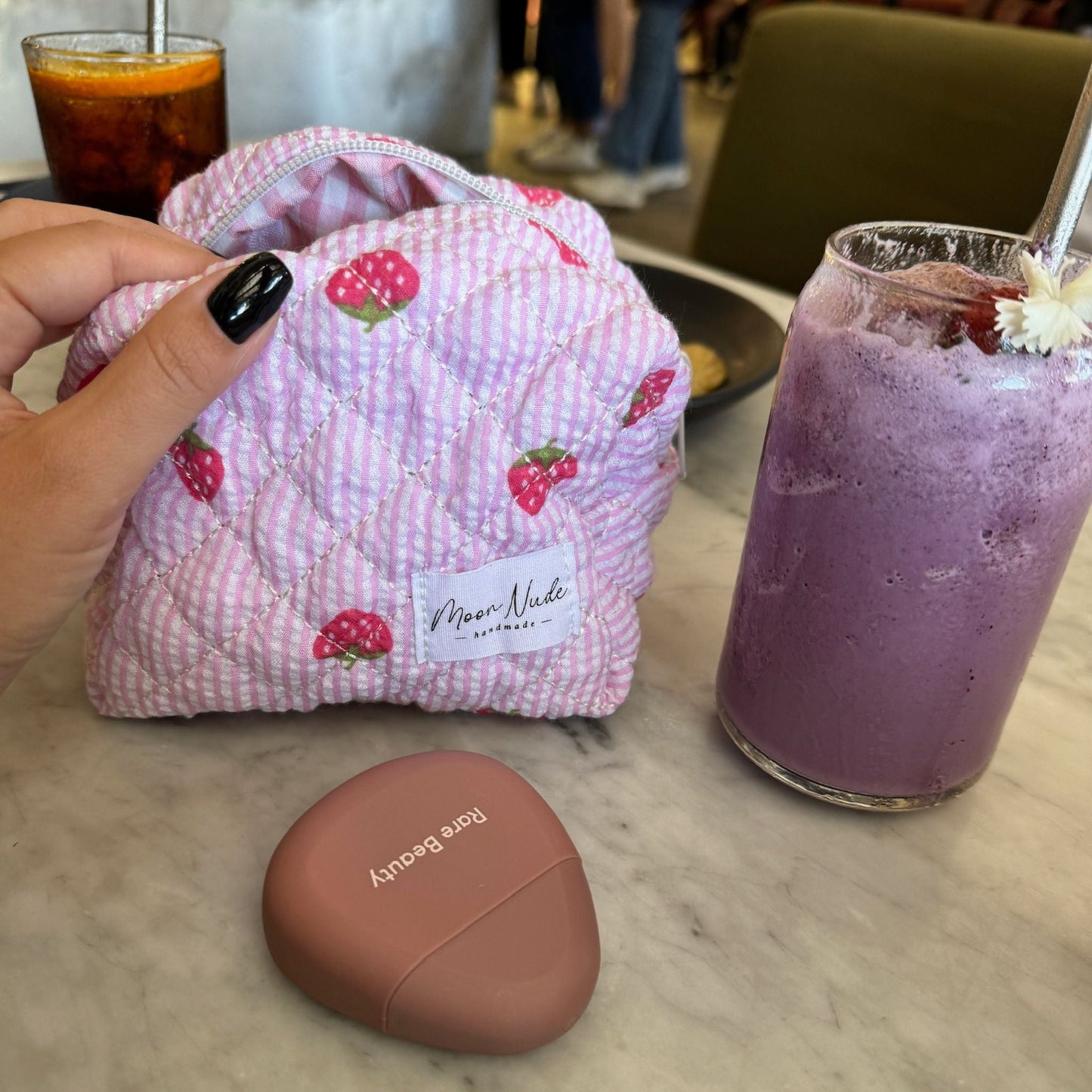 strawberry mini makeup bag