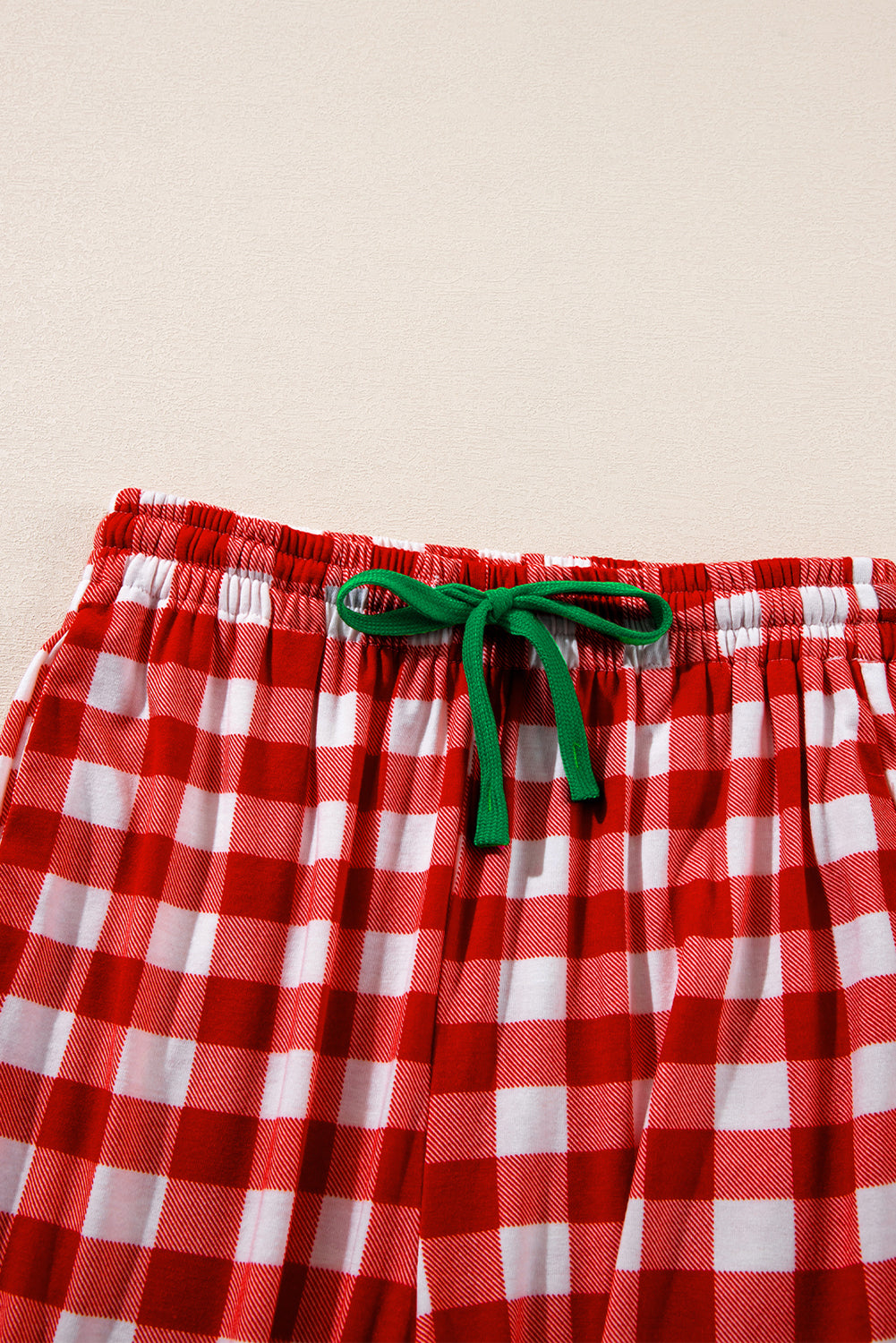 fiery red christmas plaid print shirt and pants pajama set