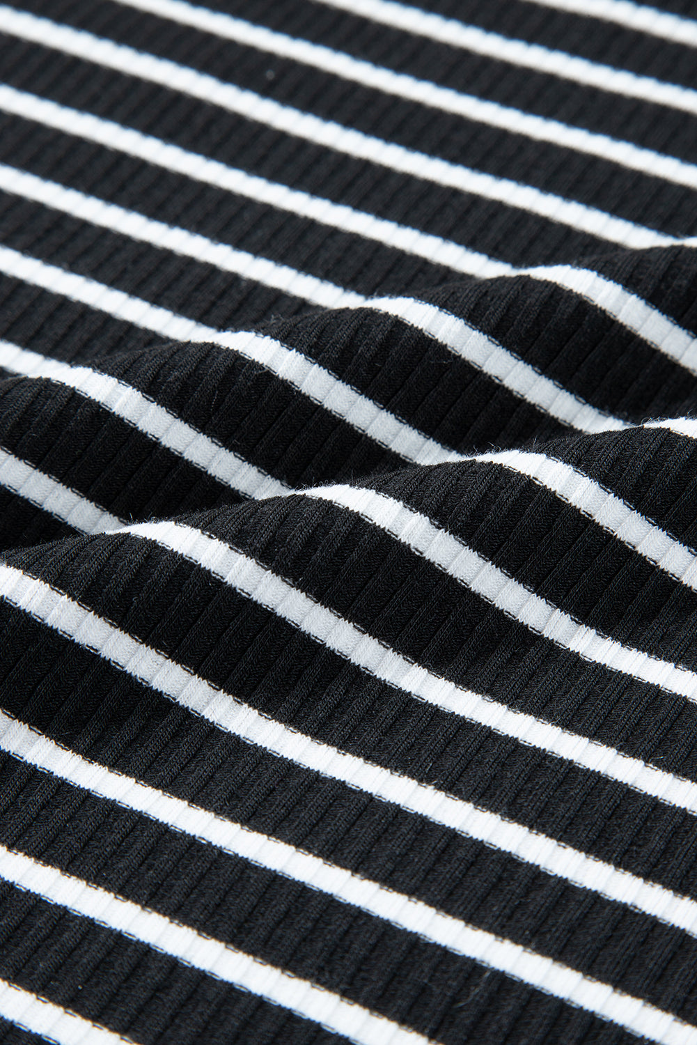 black stripe ribbed knit sleeveless mini dress