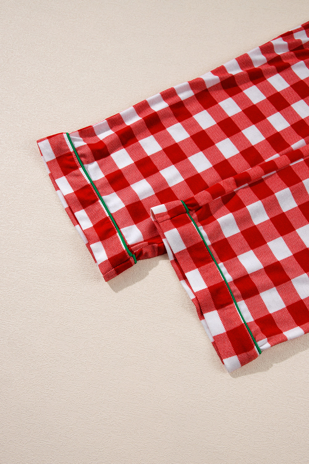 fiery red christmas plaid print shirt and pants pajama set