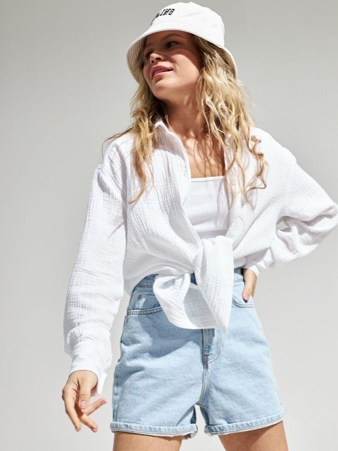 textured collared neck long sleeve shirt