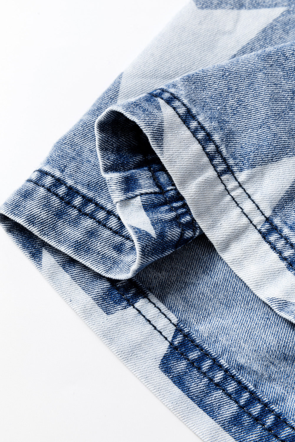 light blue star print light wash drawstring high waist wide leg jeans