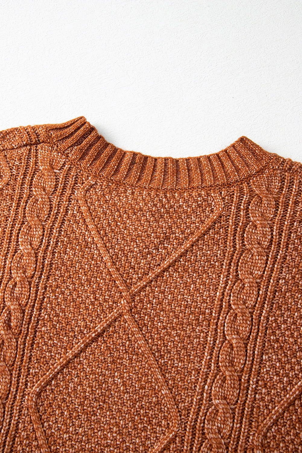 coffee cable knit drop shoulder loose fit sweater dress