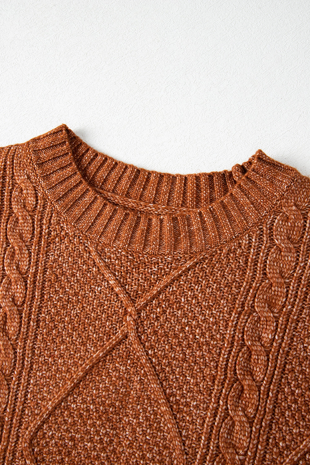 coffee cable knit drop shoulder loose fit sweater dress