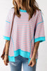 Pink Stripe / 2XL / 70%Polyester+25%Cotton+5%Elastane