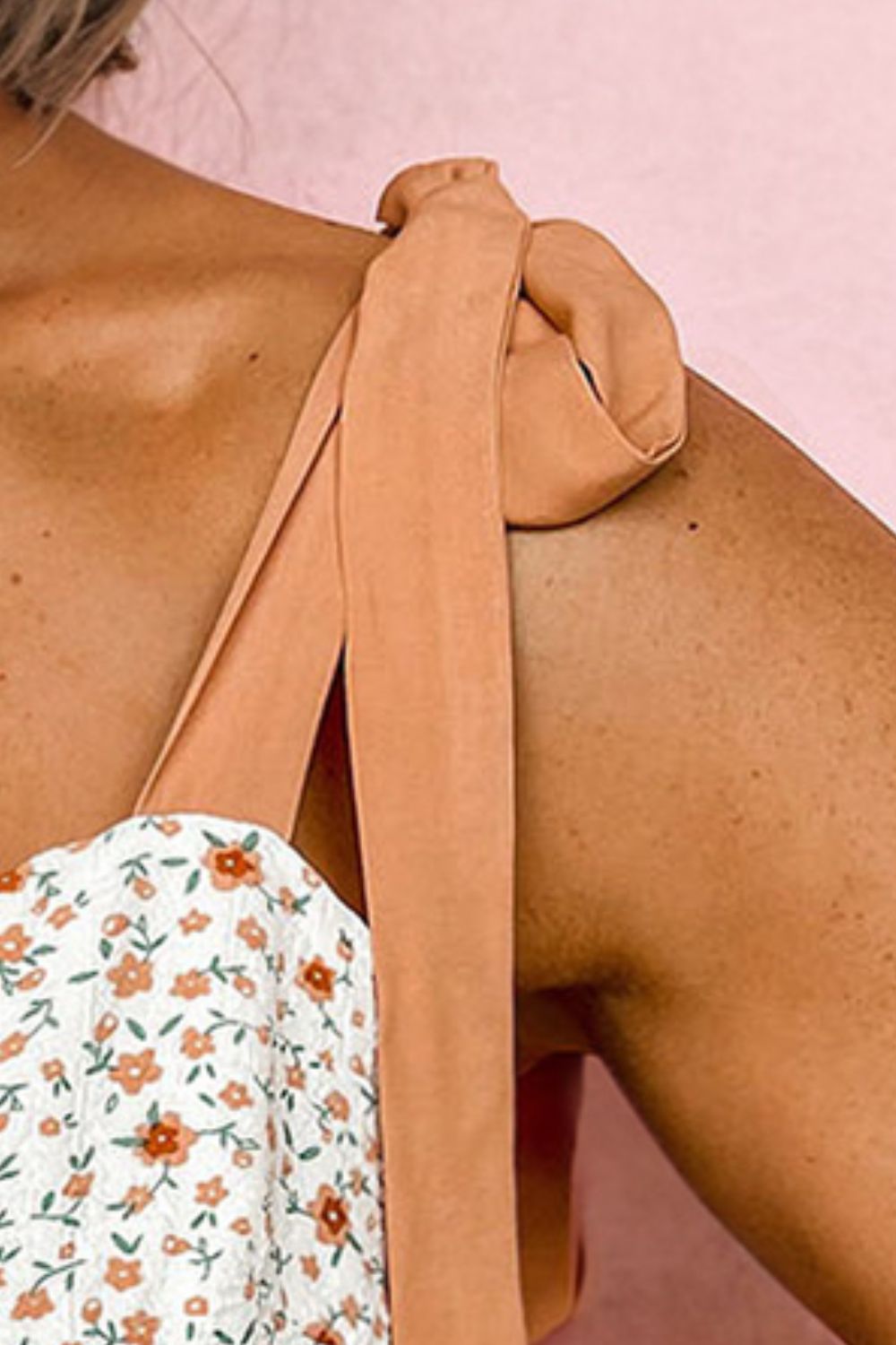 floral tie-shoulder babydoll cami