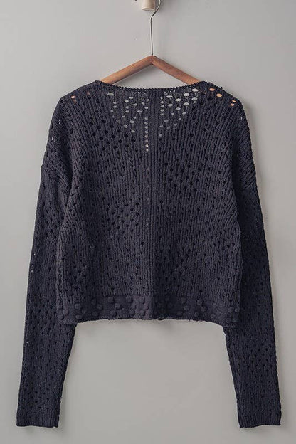 Hollow Web Knit Cardigan