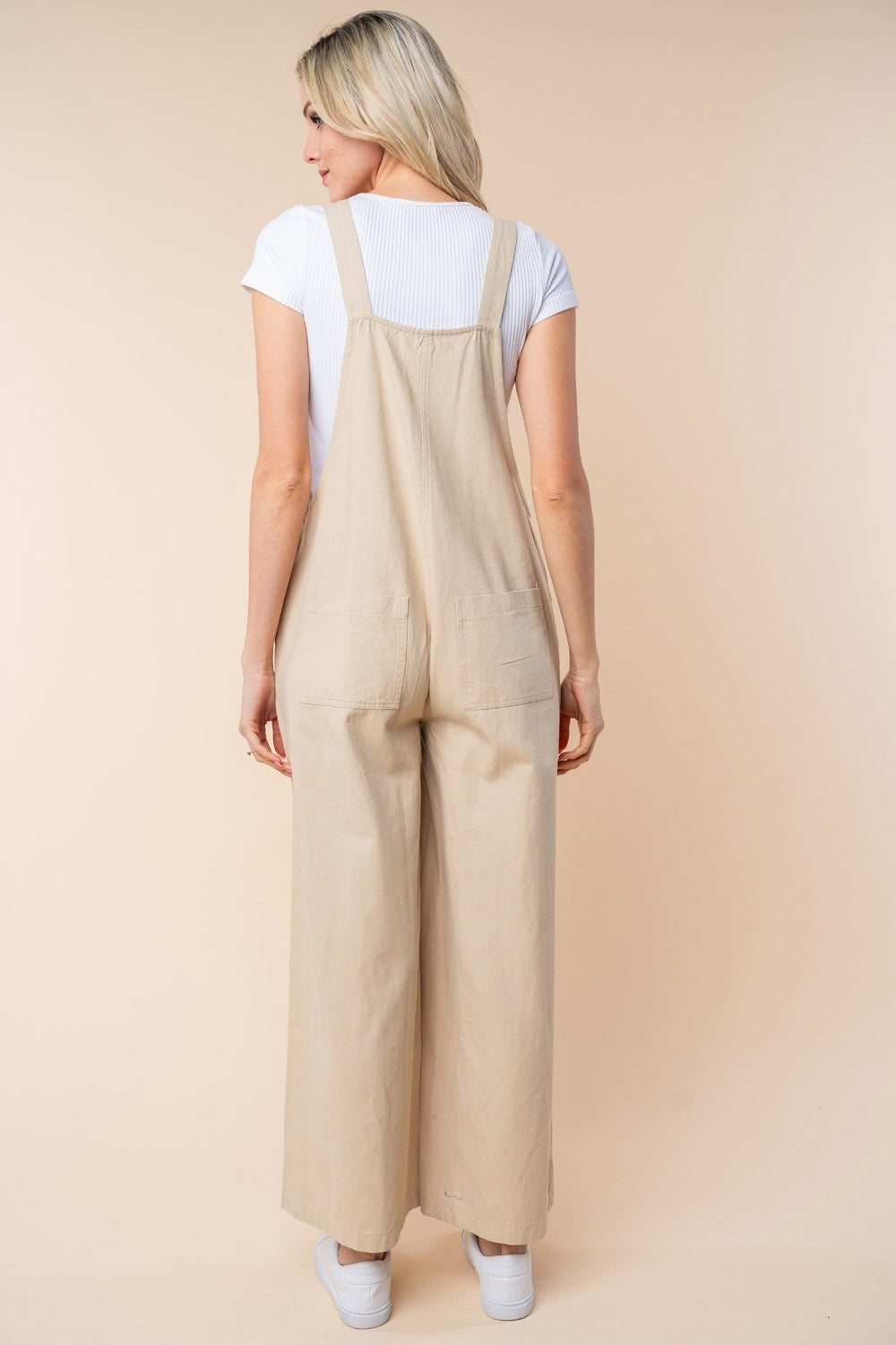 white birch sleeveless wide leg jumpsuit